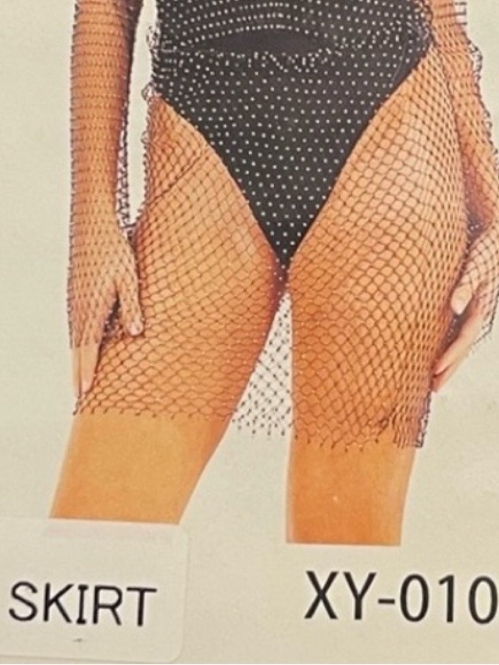 Sparkling( shiny with rhinestones)  Black Mesh Swim Coverup(skirt)